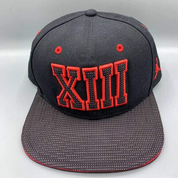 AAir Jordan 13 XIII Bred Hat Men Black Embroidered Logo Jumpman Snap Back Cap